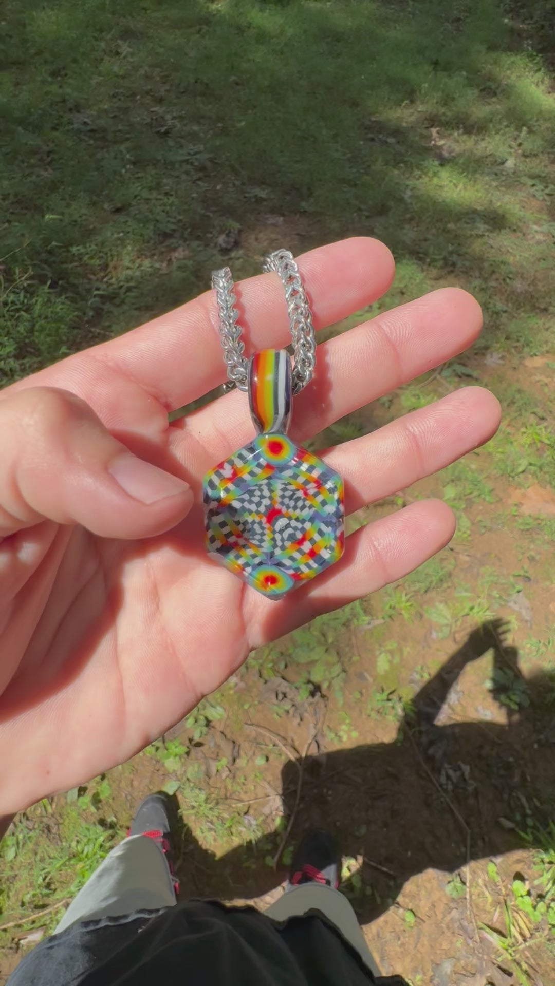 rainbow tile pendant